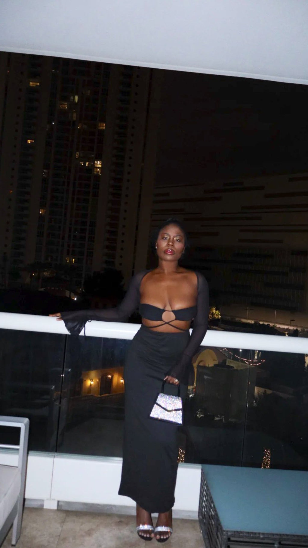 ☀️ The "Glow Up" Co-ord Set: Sheer Mesh Maxi Dress