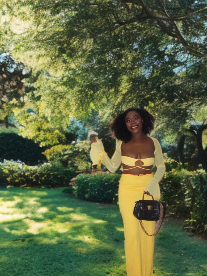 ☀️ The "Glow Up" Co-ord Set: Sheer Mesh Maxi Dress