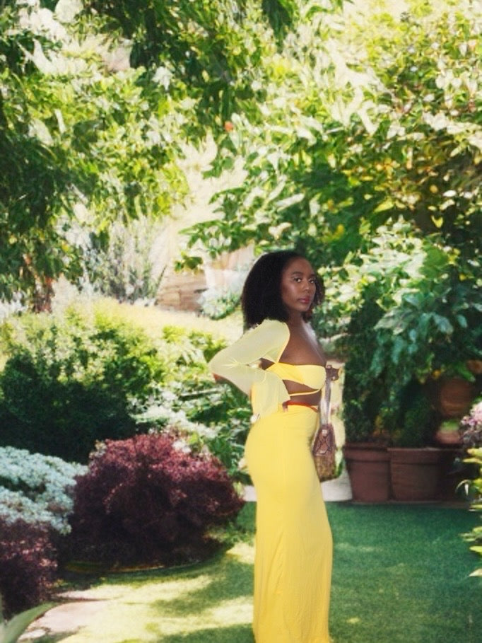 ☀️ The "Glow Up" Co-ord Set: Sheer Mesh Maxi Dress