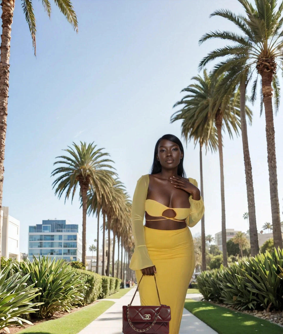 ☀️ The "Glow Up" Co-ord Set: Sheer Mesh Maxi Dress