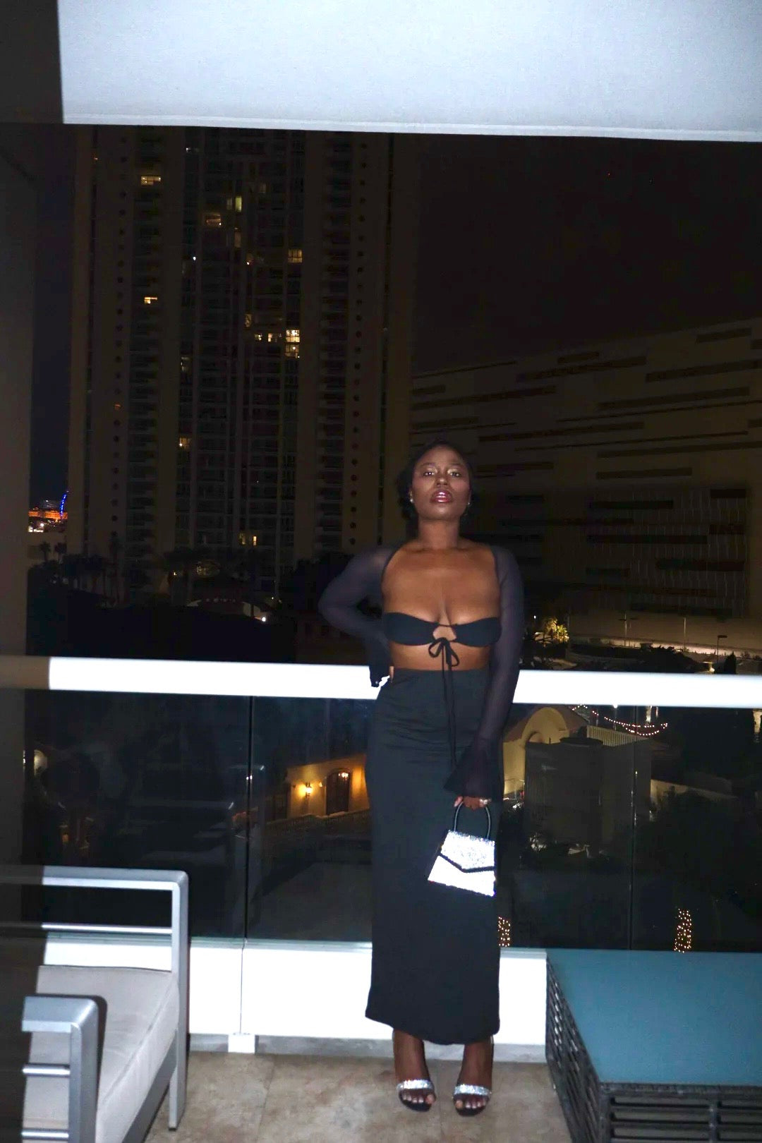 ☀️ The "Glow Up" Co-ord Set: Sheer Mesh Maxi Dress